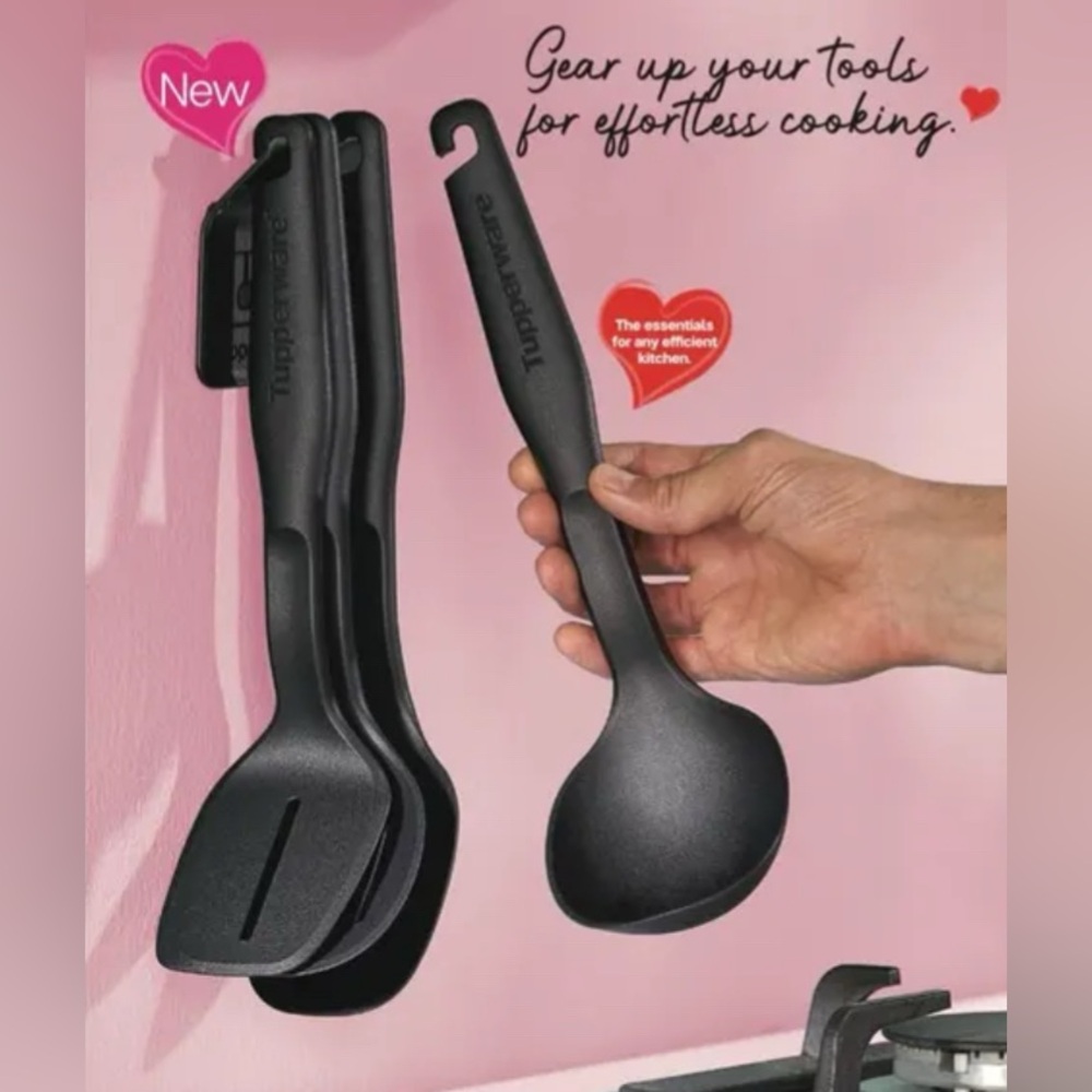Tupperware Black Kitchen Utensil Set